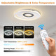 4-Circle Ring Ceiling Light Flush Mount with Remote 70W 30"