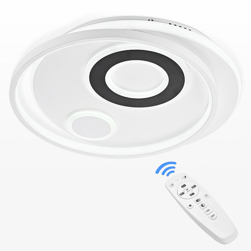 4-Circle Ring Ceiling Light Flush Mount with Remote 70W 30"