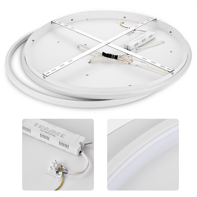 4-Circle Ring Ceiling Light Flush Mount with Remote 70W 30"