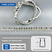 DIY 6x12mm Bendable Stainless Steel U Channel 328ft for LED Strips 2700K