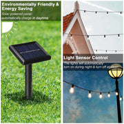 DIY 48ft Outdoor Solar LED Light with 15 Bulbs Waterproof