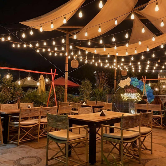 DIY 110V Dimmable Festoon String Lights (4x50ft) 100Bulbs Waterproof