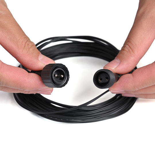 DIY 20' Waterproof Extension Cord for Outdoor String Lights 120V