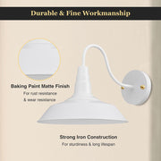 DIY Industrial Barn Style Light Wall Lamp White 10 in