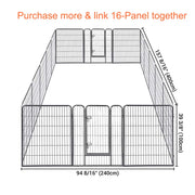 DIY 40" Tall Metal Dog Playpen Fence for Outdoor, Indoor, Camping
