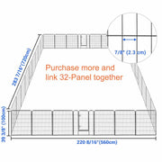 DIY 40" Tall Metal Dog Playpen Fence for Outdoor, Indoor, Camping