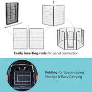 DIY 48" Tall Metal Dog Playpen Fence for Outdoor, Indoor, Camping