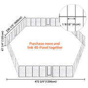 DIY 48" Tall Metal Dog Playpen Fence for Outdoor, Indoor, Camping