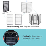 DIY 40" Tall Metal Dog Playpen Fence for Outdoor, Indoor, Camping