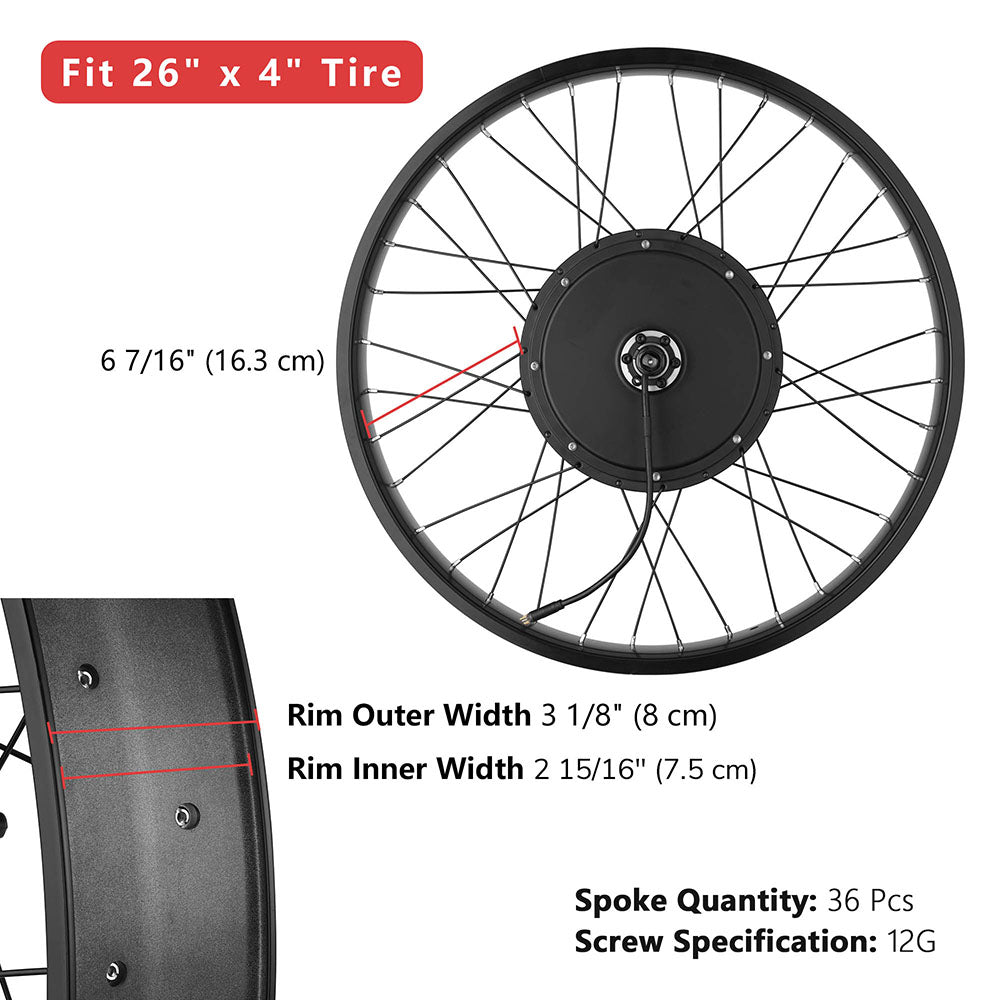 Wheel Diy Fat Tire Ebike DIY 26 Inch 1000w Fat Tire Ebike