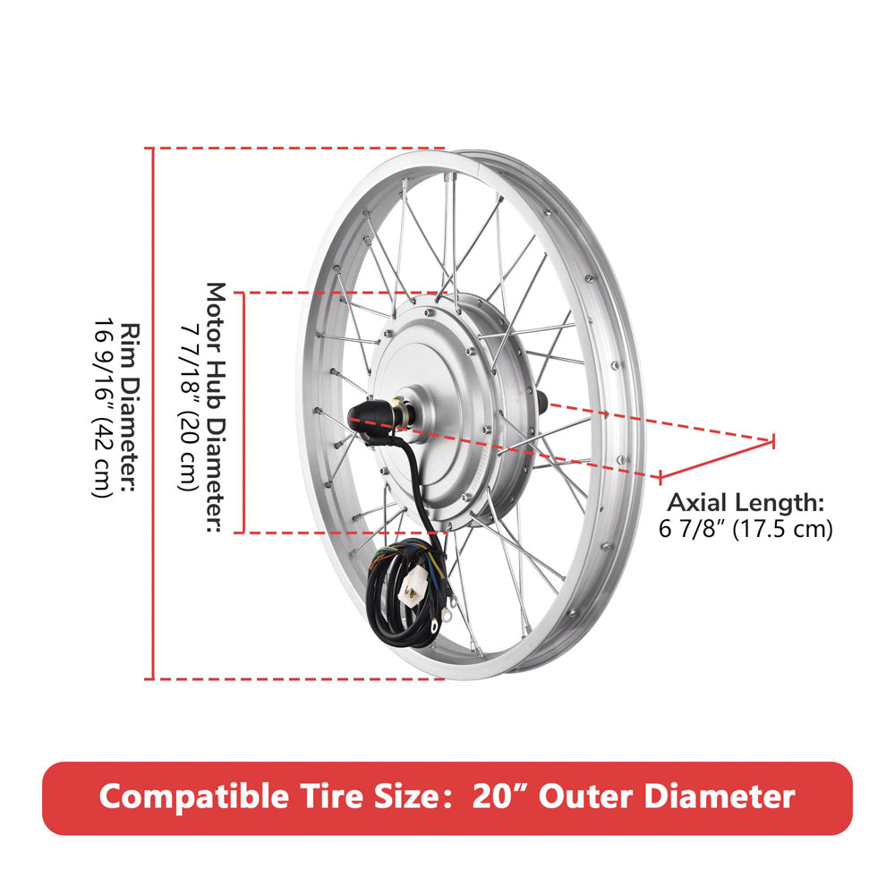 DIY 20 Inch 36v 750w E-Bike Hub Motor Conversion Kit Front DIY 20 Inch 36v 750w E-Bike Hub Motor Conversion Kit Front