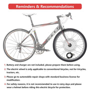 DIY 24 Inch 36v 750w E-Bike Hub Motor Conversion Kit Front