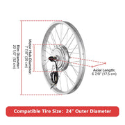 DIY 24 Inch 36v 750w E-Bike Hub Motor Conversion Kit Front