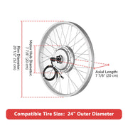 DIY 24 Inch 36v 750w E-Bike Hub Motor Conversion Kit Rear