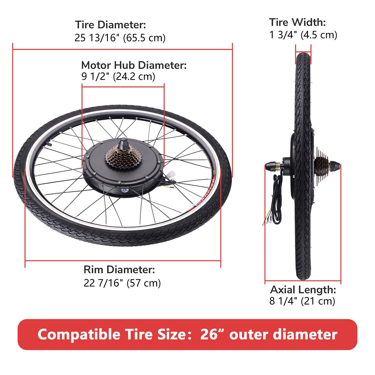 electric bike bicycle motor conversion kit DIY 1500W E-Bike Kit Bicycle Motor Conversion Kit Rear Hub 48V 26"