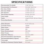 DIY 1500W E-Bike Kit Bicycle Motor Conversion Kit Rear Hub 48V 26"