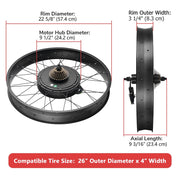 DIY 26 Inch 1500w Fat Tire Ebike Conversion Kit Pedal Assist Rear