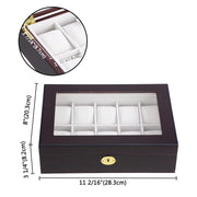 DIY 10-Slot Ebony Matte Finish Wood Watch Display Case