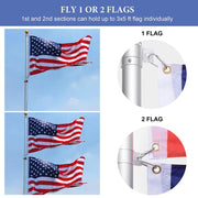 20 ft Telescoping Flag Pole with Solar Light on Top