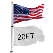 DIY 20 ft Aluminum Telescoping Flag Pole Kit with Tailgating