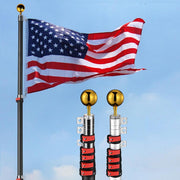 DIY 20 ft Aluminum Telescoping Flagpole Kit with US Flag