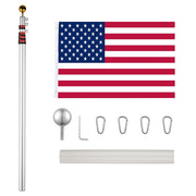 25 ft Aluminum Telescoping Flagpole Kit w/ US Flag
