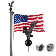 DIY 20 ft Aluminum Sectional Flag Pole Kit Luxury Eagle