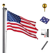 DIY Aluminum Sectional Flagpole Kit with US Flag(20/25/30FT Options)