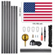 DIY 25 ft Aluminum Sectional Flagpole Kit with American Flag