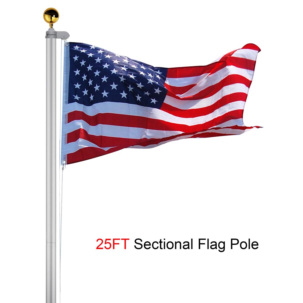 DIY 25 ft Aluminum Sectional Flagpole Kit with American Flag – The DIY ...