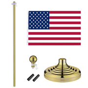 Set(2) 8ft Indoor Flag Poles with Stand (Ball Eagle Optional)