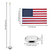 DIY 8ft Indoor Flag Pole with Stand (Ball Eagle Optional)