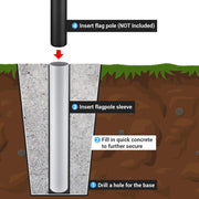 DIY Flagpole Sleeve for 20', 25', 30' Sectional Aluminum Poles