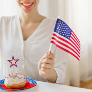 DIY 8"x5" Mini American Flags on Stick for Yard Bulk(12ct or 24ct)