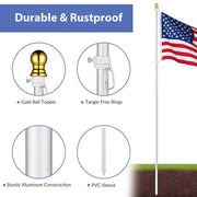 DIY 10ft Residential Flagpole Kit Sectional Aluminum Pole