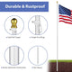 DIY 10ft Residential Flagpole Kit Sectional Aluminum Pole