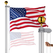 DIY Aluminum Flag Pole with Solar Light 13 Gauge (20/25/30FT Options)
