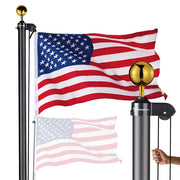 DIY 13Gauge Sectional Flag Pole with Solar Light Luxury Eagle (20/25/30FT)