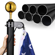DIY 13Gauge Sectional Flag Pole with Solar Light Luxury Eagle (20/25/30FT)