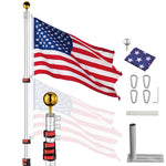 20 ft Aluminum Telescoping Flag Pole Kit with Tailgating