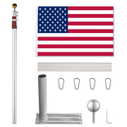 25 ft Aluminum Telescoping Flag Pole Kit with Tailgating