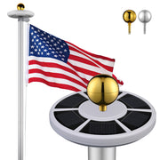 20 ft Lighted Flag Pole for House with Solar Light on Top