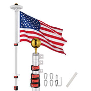 DIY 20 ft Telescoping Flag Pole with Solar Light on Top