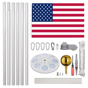 DIY Aluminum Flag Pole with Solar Light 13 Gauge (20/25/30FT Options)