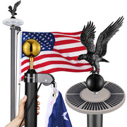 DIY 13Gauge Sectional Flag Pole with Solar Light Luxury Eagle (20/25/30FT)