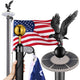 DIY 13Gauge Sectional Flag Pole with Solar Light Luxury Eagle (20/25/30FT)