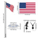 DIY 13Gauge Sectional Flag Pole with Solar Light Luxury Eagle (20/25/30FT)