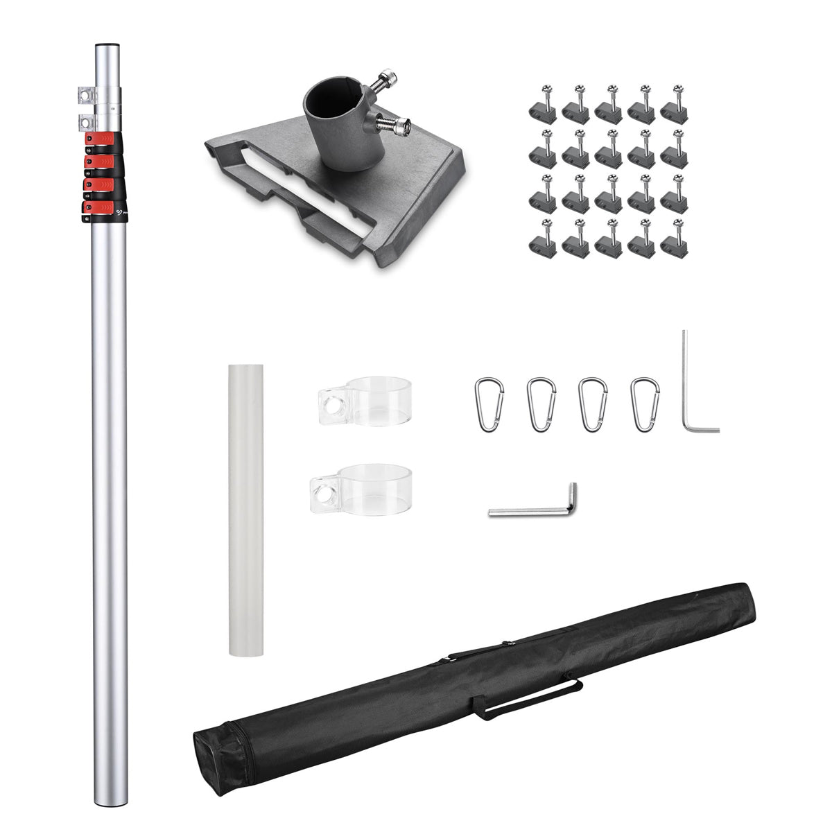 DIY 20 ft Aluminum Sectional Flagpole Kit with American Flag