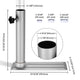 DIY 16"x6" Metal Telescoping Tailgating Flagpoles Tire Stand