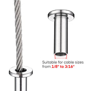 DIY T316 Grommets Sleeves for Deck/Level & Stair Posts 1/8"-3/16"